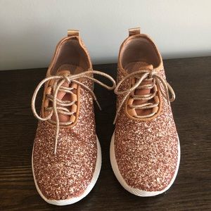 Gold Glitter Tennis Shoes 7